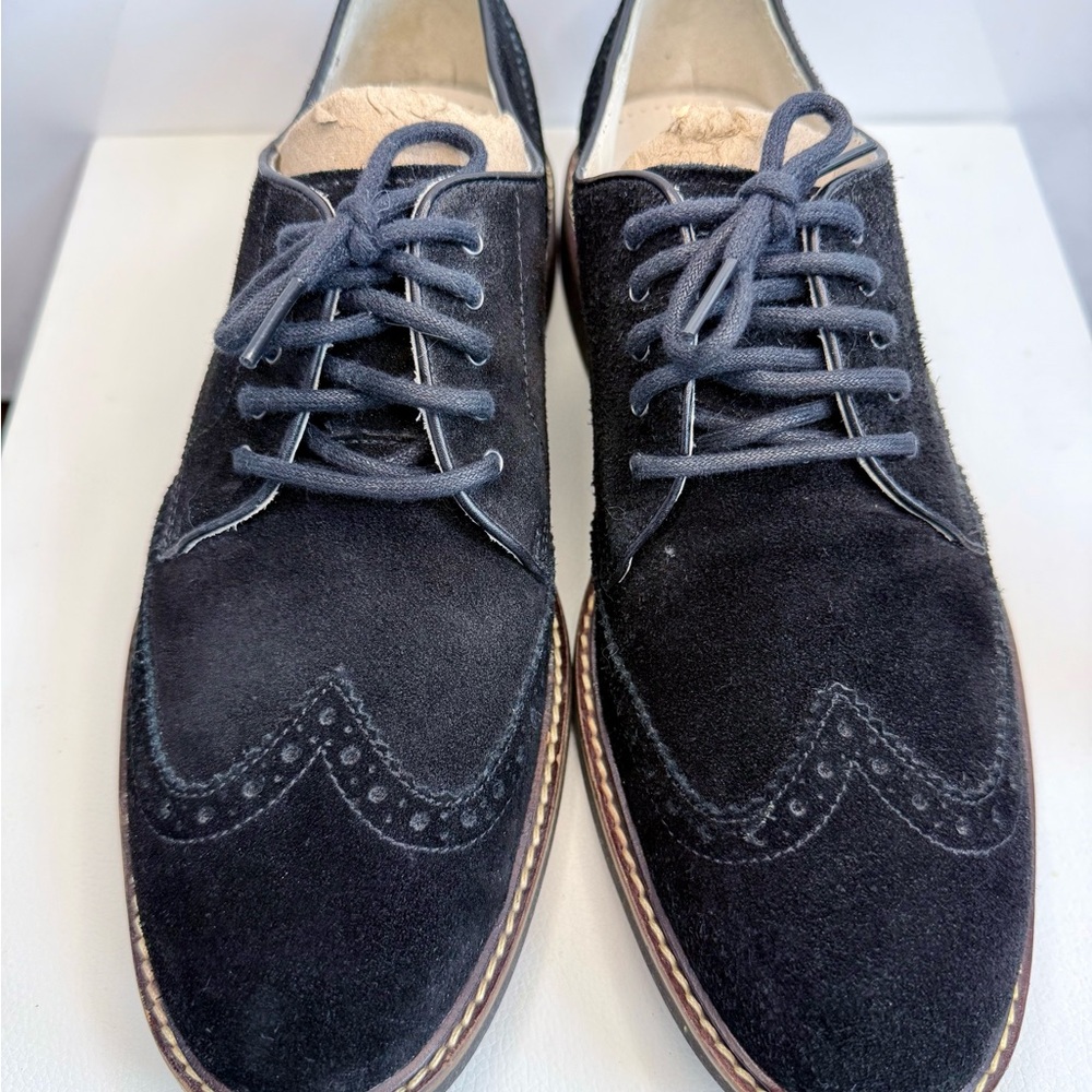 Men's Cole Haan Nike Air Franklin Black Suede Wingtip Oxfords Size 9M - Picture 5 of 9